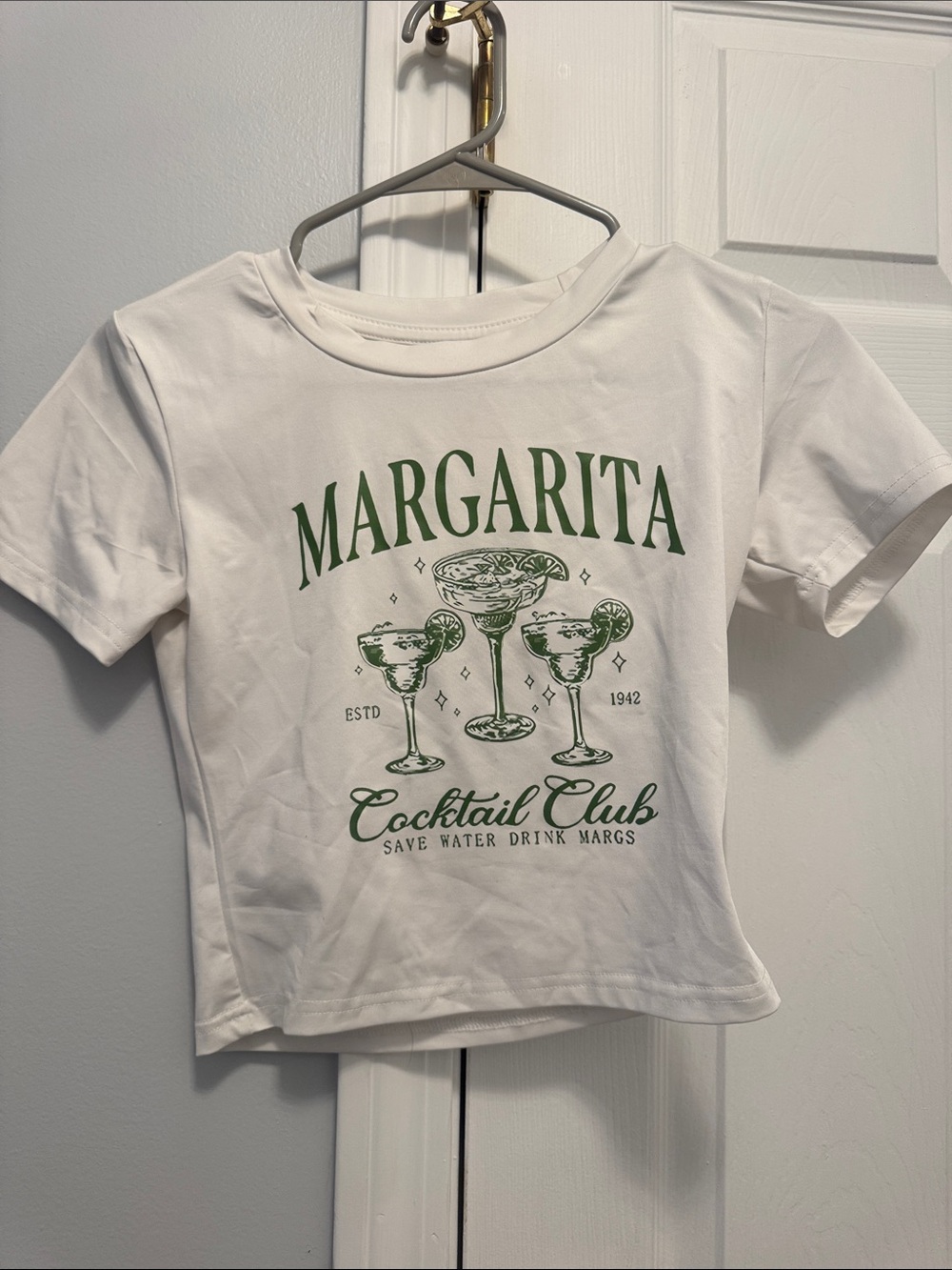 Amazon White Tee with Green Margarita Graphic